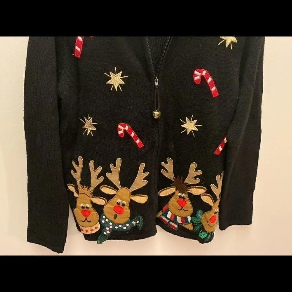 Tiara International spectacular zip up sweater